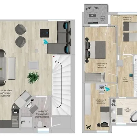 Casa 8070 Exklusive Maisonette-wohnung 91 Qm Fuer Familien, Gruppen, Geschaeftsreisende, Inklusive Parkplatz, Wlan, Kaffee Und Tee, Voll Ausgestattet Fuer 1 Bis 9 Gaeste, Zentrumsnah, Autobahn A9 Ingolstadt-sued, Donau, Auwaldsee Und Gewerbegebiet * אינגולשטאט